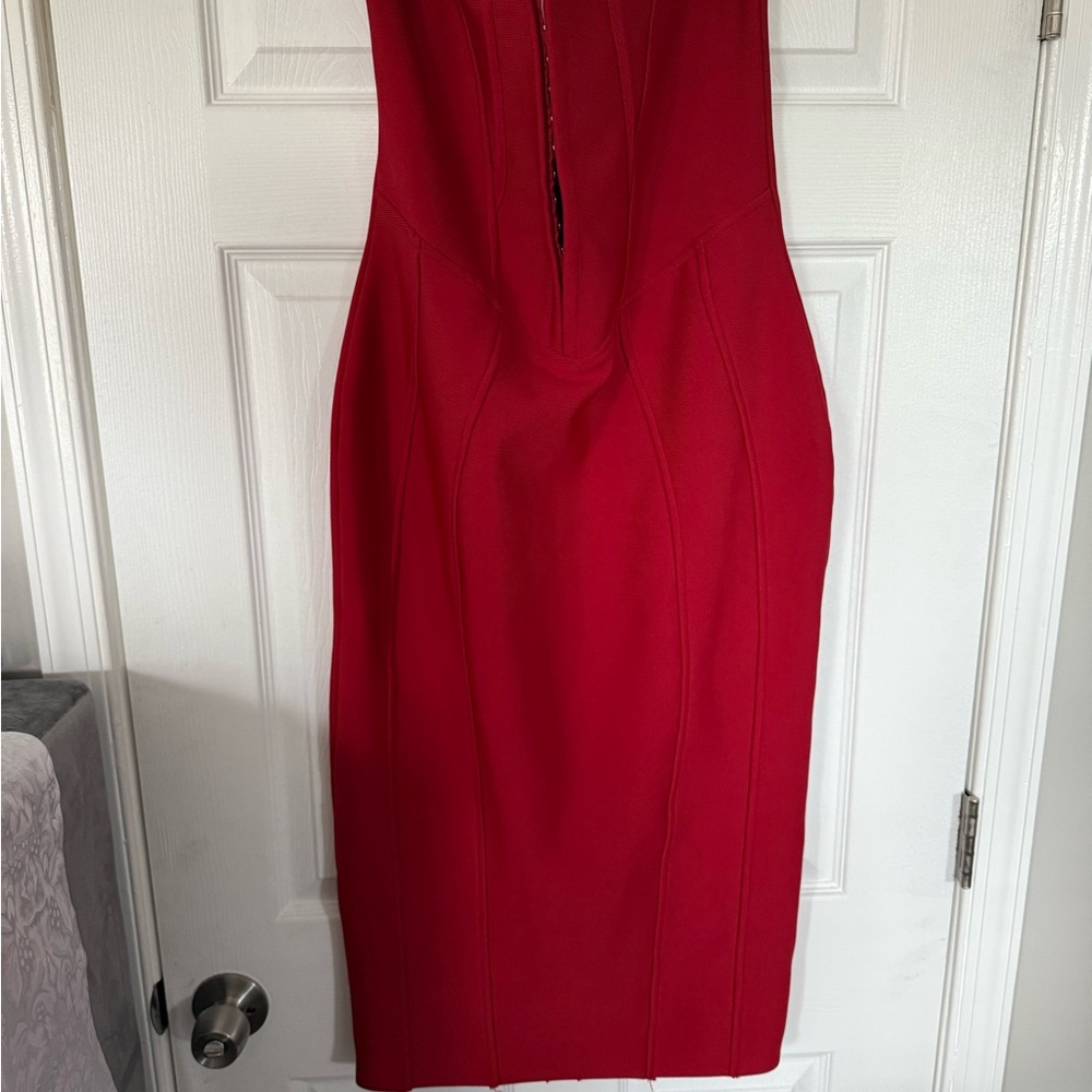Fashion Nova Bold Red Backless Dress